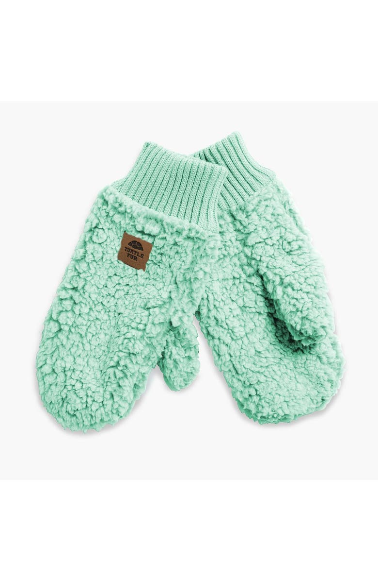 Turtle Fur High Pile Fleece Freestyle Mittens, Main, color, Mint Crush