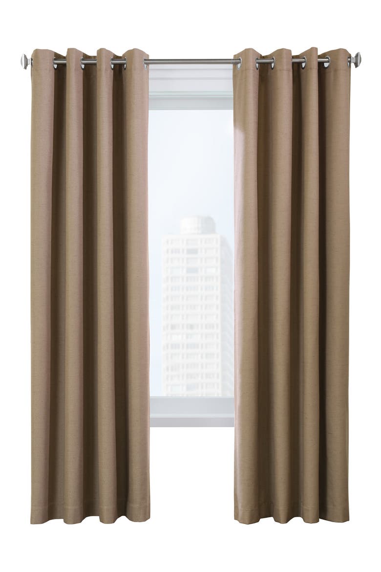 Set of 2 Noise Reducing Indoor Curtain Panels, Main, color, PEBBLE