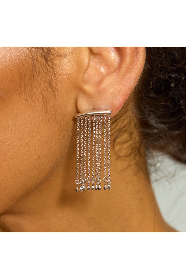 Waterfall Rain Earrings, Alternate, color, Sterling Silver