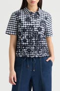 NVLT Floral Gingham Cotton Poplin Button-Up Shirt