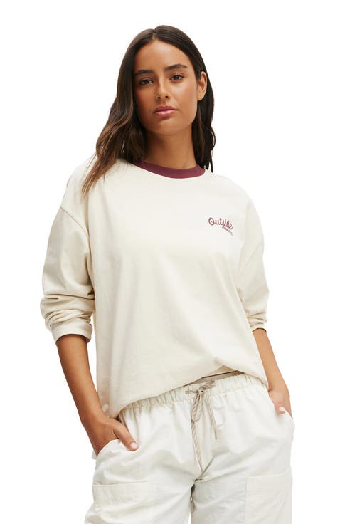 Women's Active Long Sleeve Graphic Crew