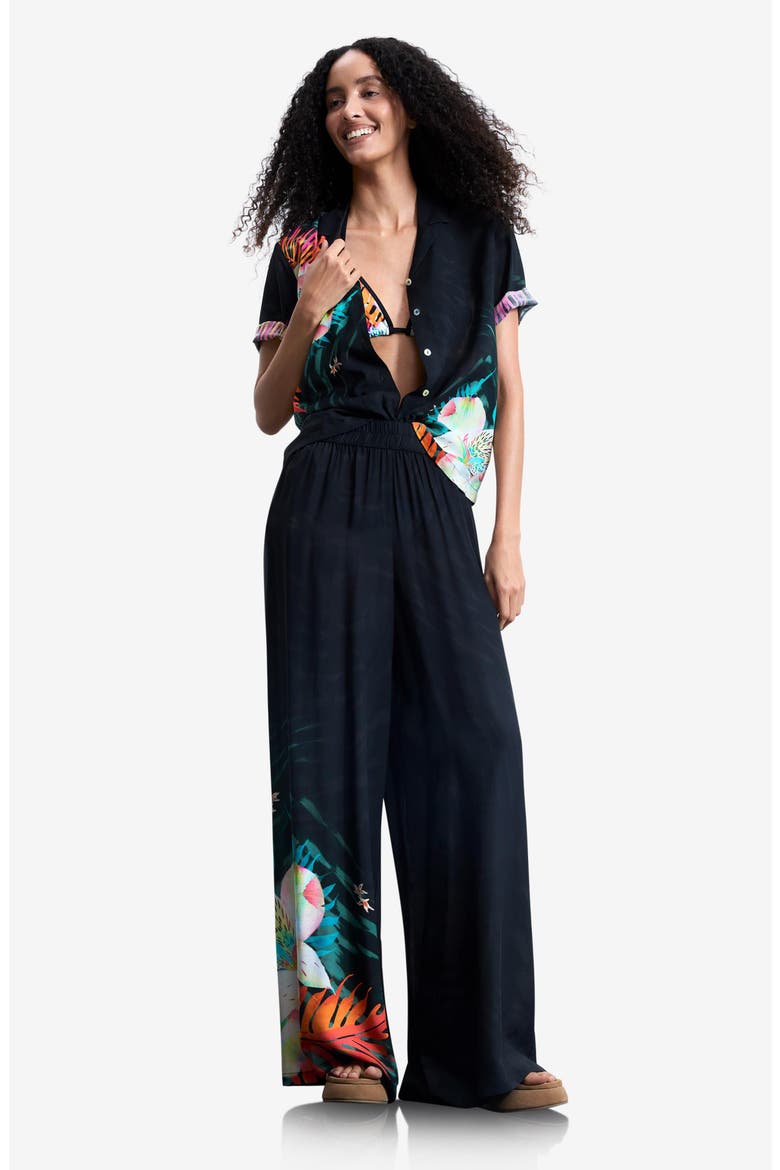 Wide Leg Trousers, Alternate, color, BLACK