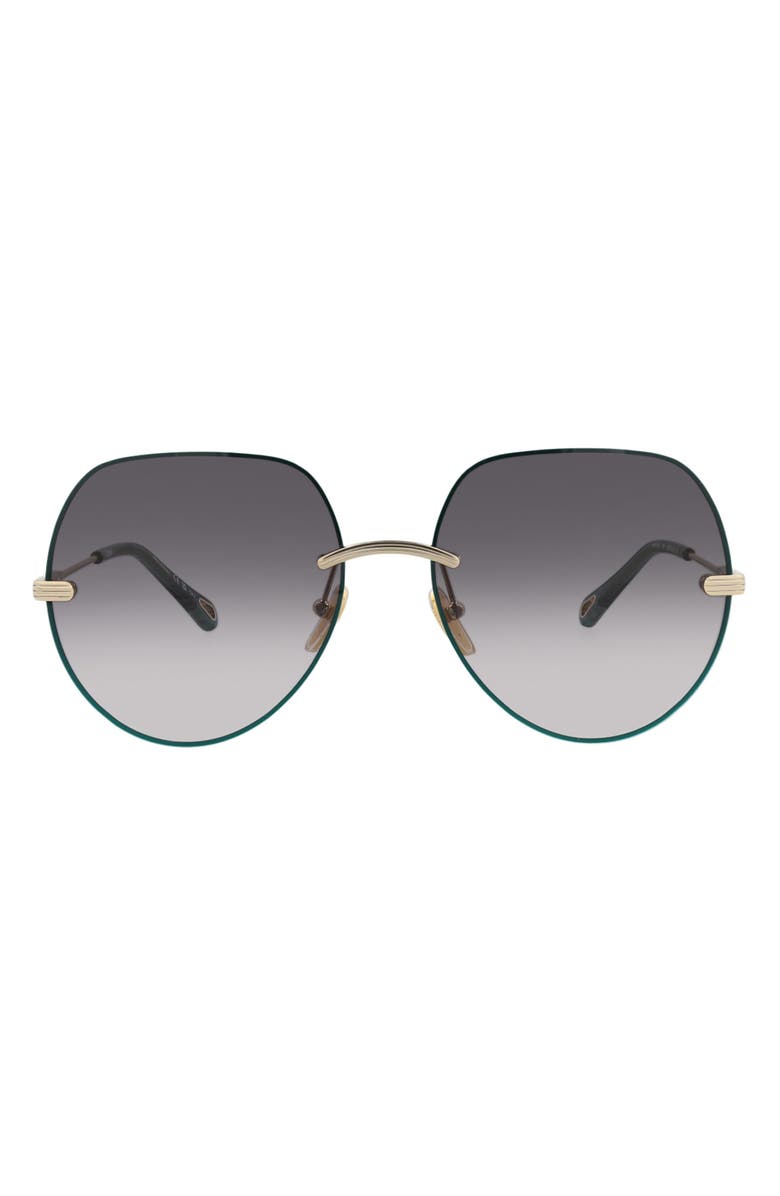 Chloé 58mm Round Sunglasses, Main, color, Gold Gold Grey