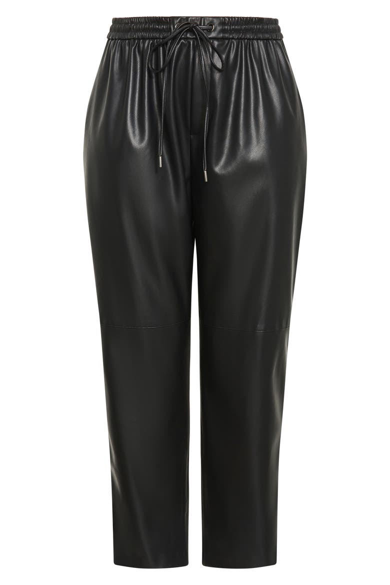 Mia Faux Leather Pants, Alternate, color, BLACK