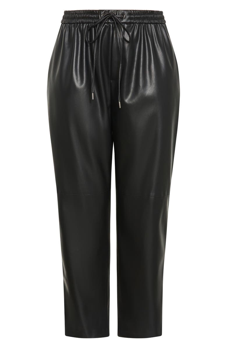 City Chic Mia Faux Leather Pants, Alternate, color, Black