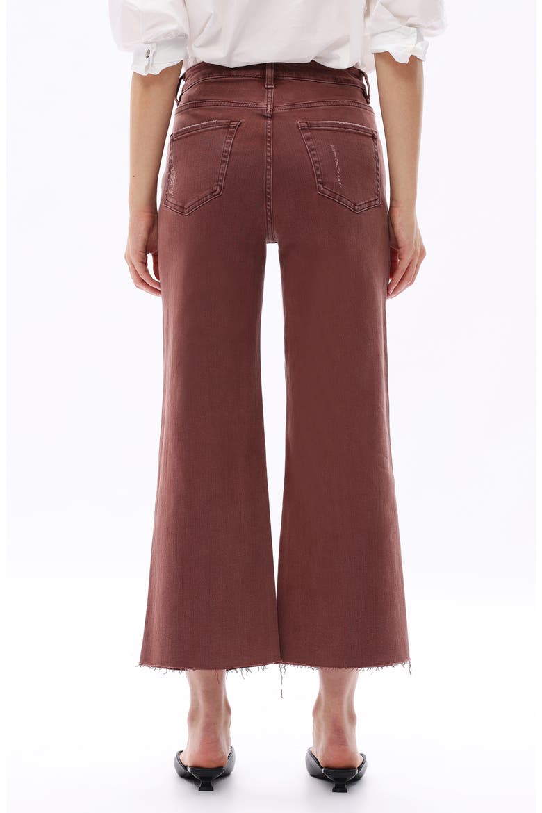 High Waist Raw Hem Wide Leg Jeans, Alternate, color, CAPPUCCINO