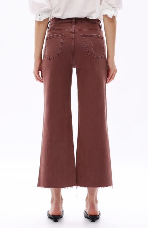 Bayeas High Waist Raw Hem Wide Leg Jeans In Brown