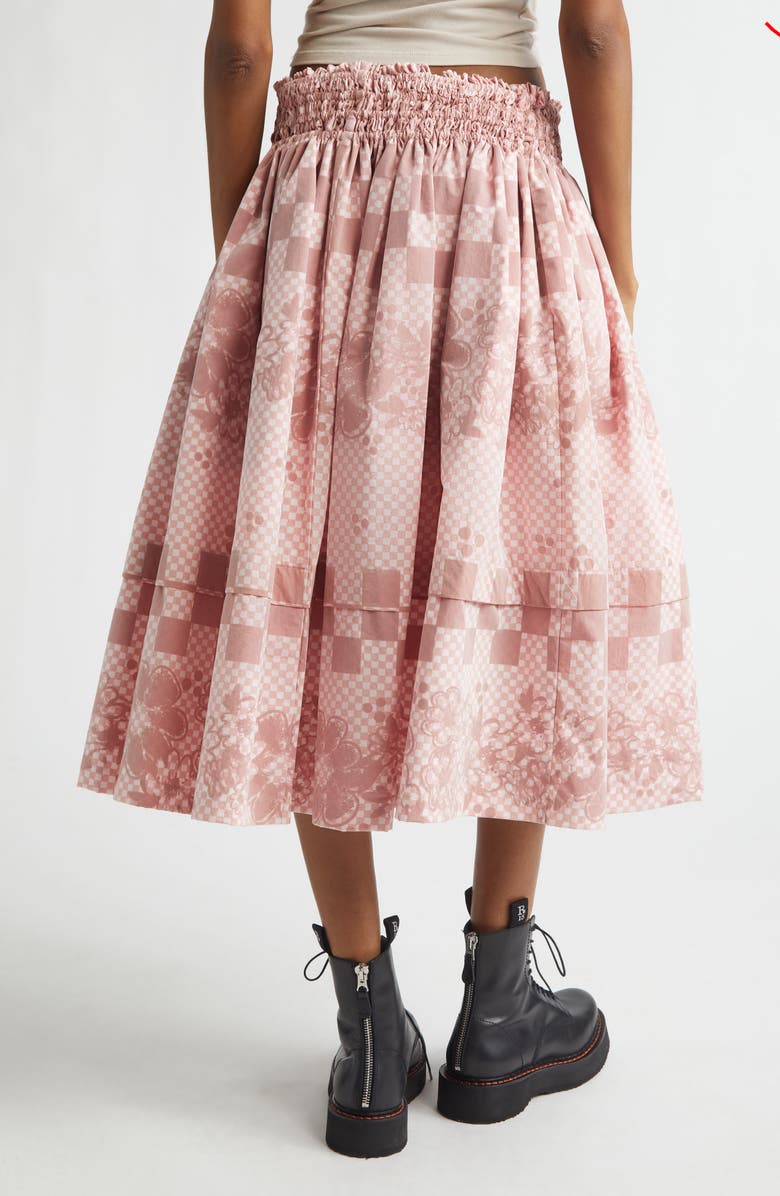 Paolina Russo Gathered Track A-Line Skirt, Alternate, color, Red/ White