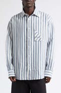 Jacquemus La Chemise Voilier Stripe Cotton & Linen Button-Up Shirt