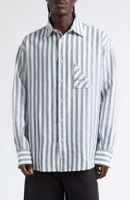 Jacquemus La Chemise Voilier Stripe Cotton & Linen Button-Up Shirt