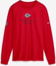Nike Men's Nike Red Kansas City Chiefs Sideline Bold Arch Star Dri-FIT Long Sleeve T-Shirt