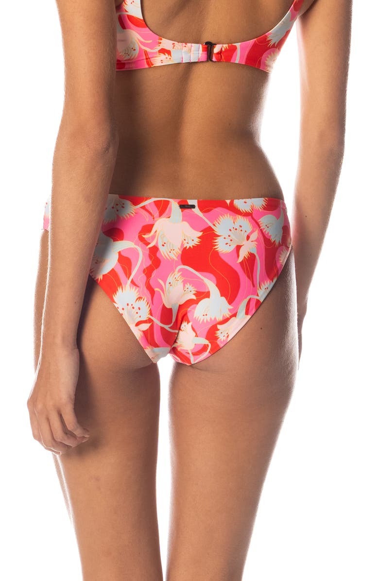 Maaji Floral Rush Flirt Reversible Bikini Bottoms, Alternate, color, Pink
