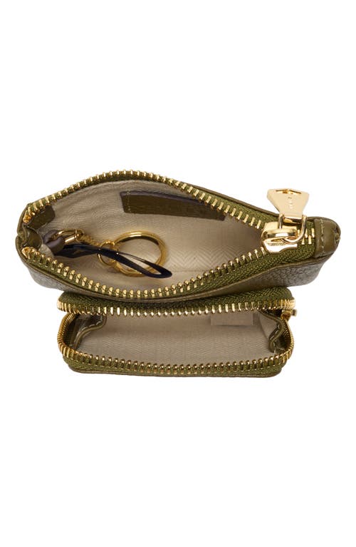 Aimee Zoe Earbud Leather Wallet In Green