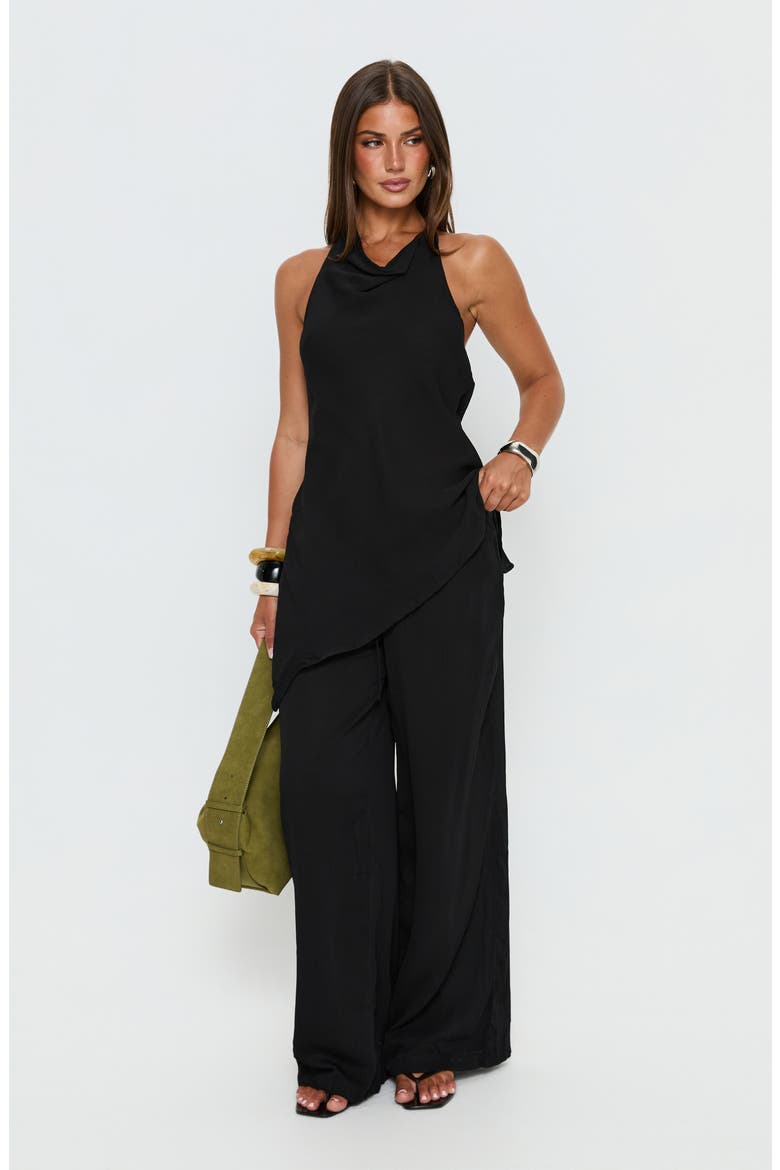 Emorisa Halter Longline Shell, Alternate, color, BLACK