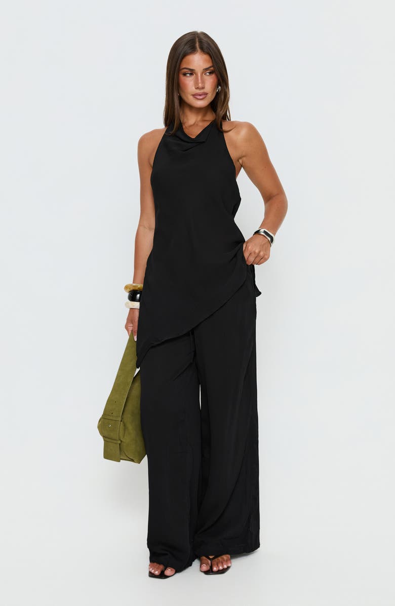 Princess Polly Emorisa Halter Longline Shell, Alternate, color, Black
