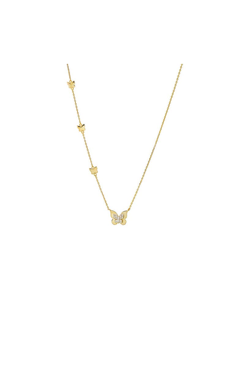 BY ADINA EDEN CZ Multi Butterfly Pendant Necklace, Main, color, Gold