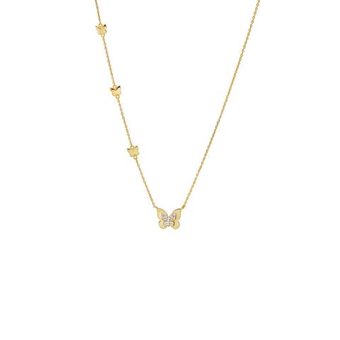 CZ Multi Butterfly Pendant Necklace