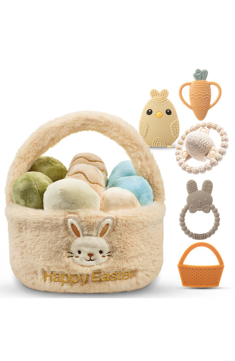 Sperric Easter Plush  Basket and Baby Teethers 13-Piece Set, Main, color, Neutral