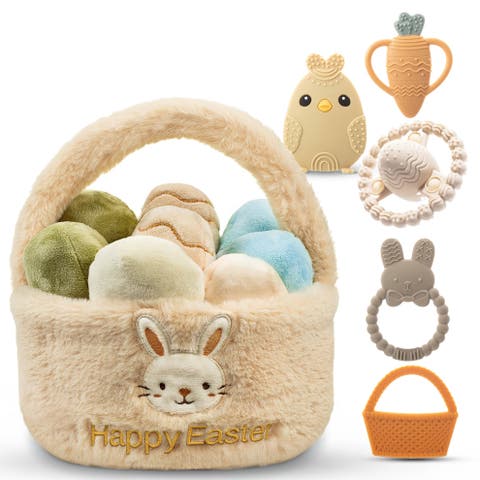 Easter Plush  Basket and Baby Teethers 16-Piece Set