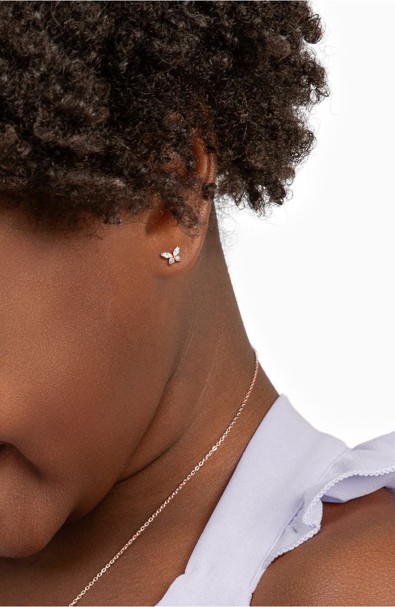 Tiny Blessings 14K Gold Tiny Marquise Butterfly Studs Screw Back Earrings, Alternate, color, 14K Rose Gold