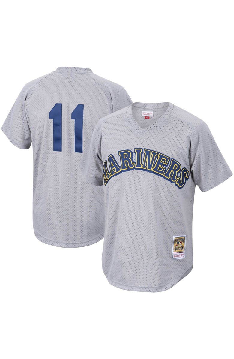 Mitchell & Ness Men's Mitchell & Ness Edgar Martinez Charcoal Seattle Mariners Cooperstown Collection Mesh Batting Practice Jersey, Main, color, Gray