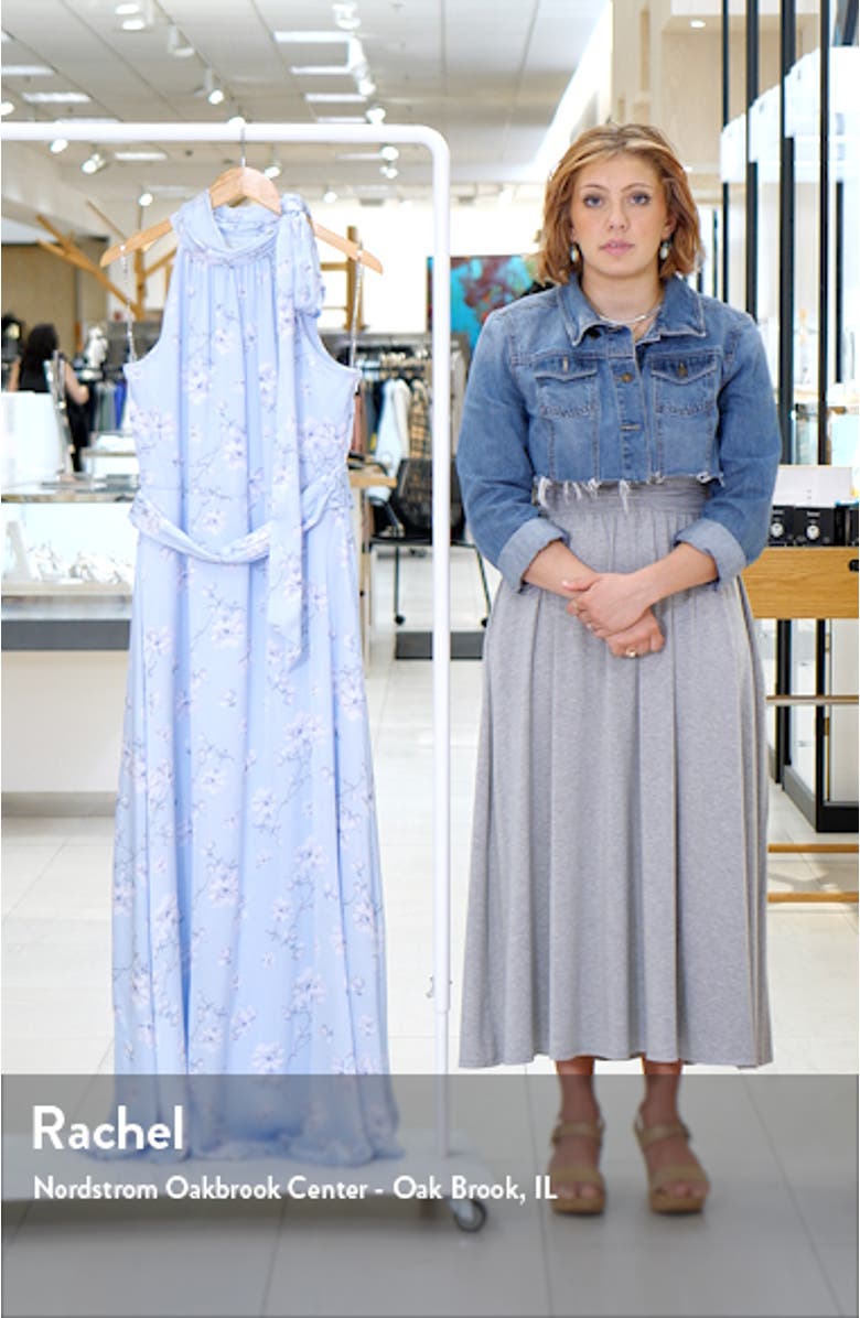 Kayla Floral Halter Gown, sales video thumbnail