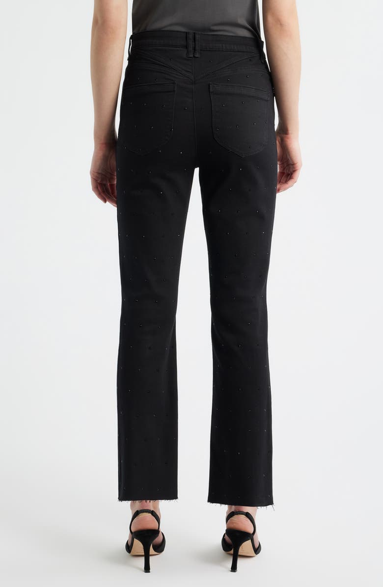 Wit & Wisdom Bennet Skyrise Diamante Raw Hem Barely Bootcut Jeans, Alternate, color, Black