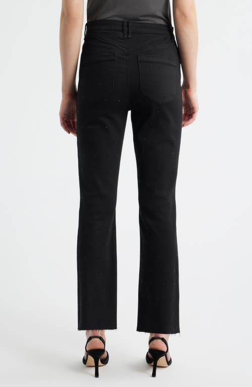 Wit & Wisdom Bennet Skyrise Diamante Raw Hem Barely Bootcut Jeans In Black