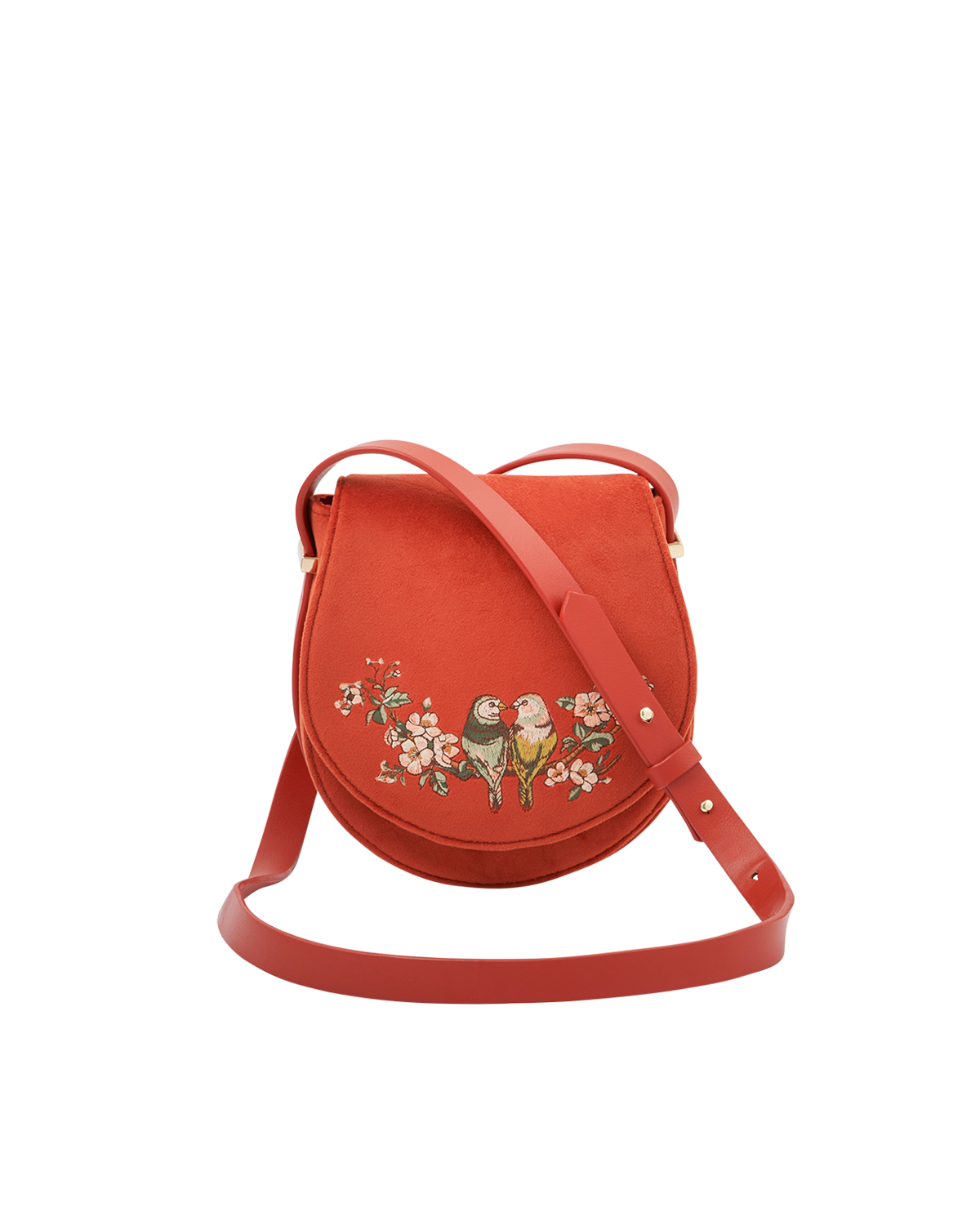 Fable England Lovebirds Saddle Bag, Main, color, Rust Red