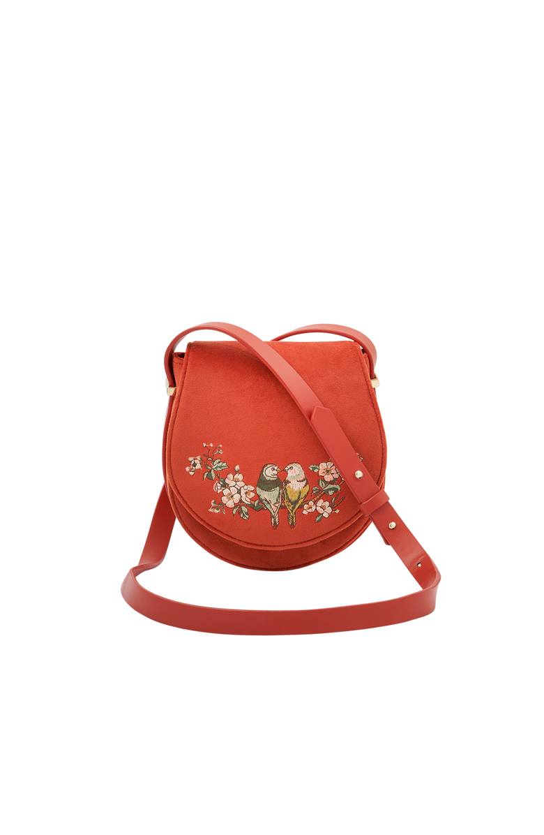 Fable England Lovebirds Saddle Bag, Main, color, Rust Red