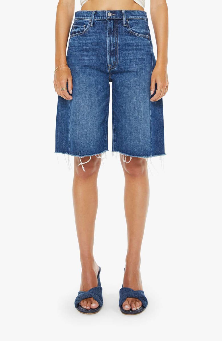 MOTHER The Half-Pipe Frayed High Waist Bermuda Shorts, Main, color, Did You Bring Me Anything