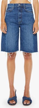 MOTHER The Half-Pipe Frayed High Waist Bermuda Shorts