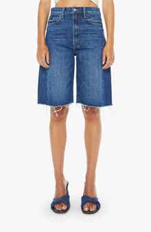 The Half-Pipe Frayed High Waist Bermuda Shorts