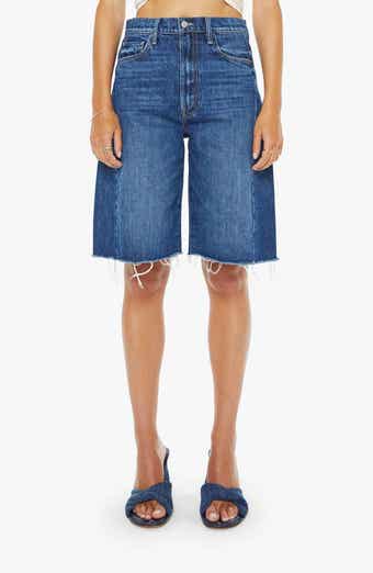 The Half-Pipe Frayed High Waist Bermuda Shorts
