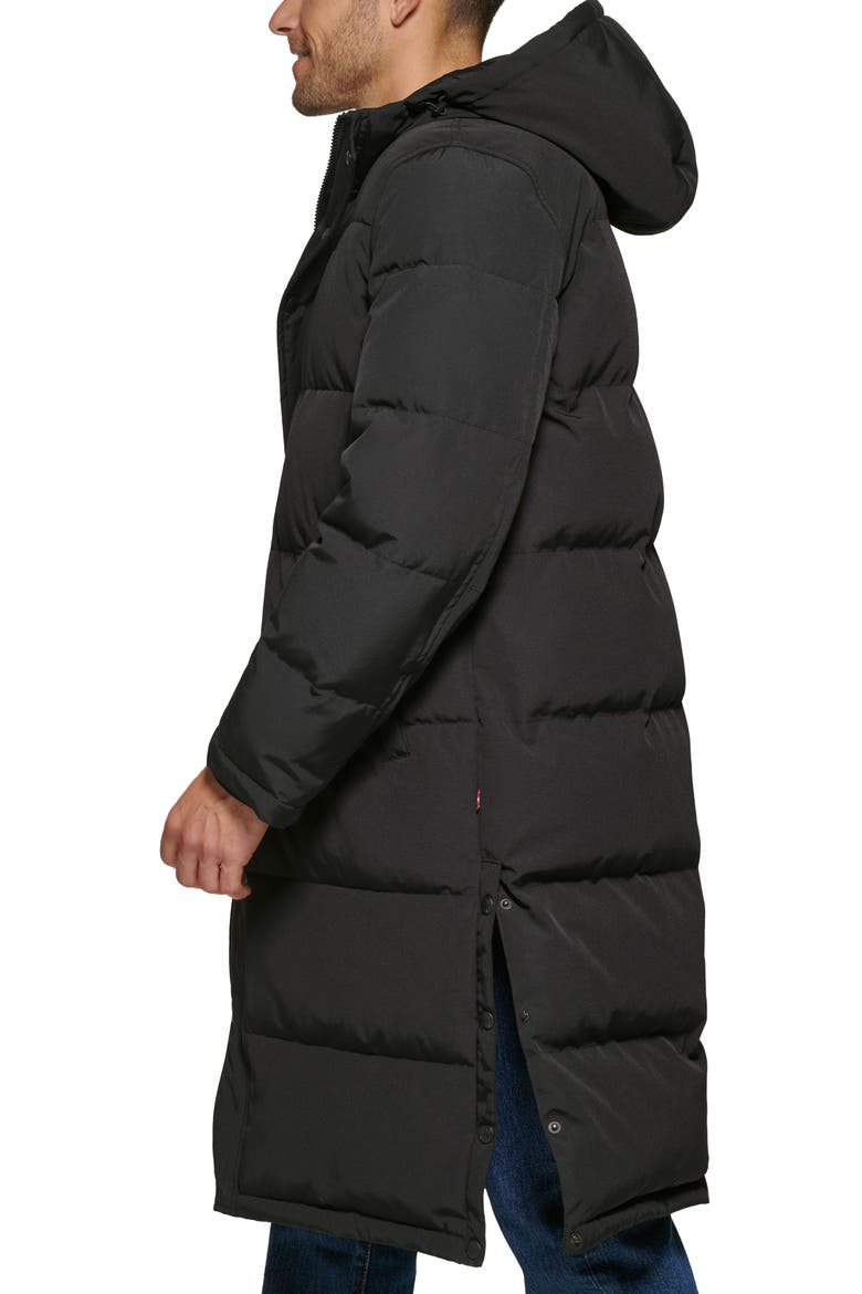 Long Hooded Puffer Parka, Alternate, color, BLACK