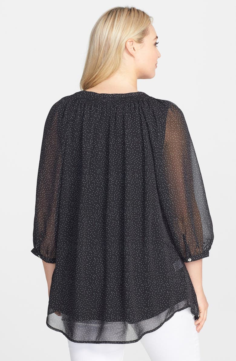 DR2 by Daniel Rainn Daniel Rainn Tie Neck Georgette Peasant Top, Alternate, color,