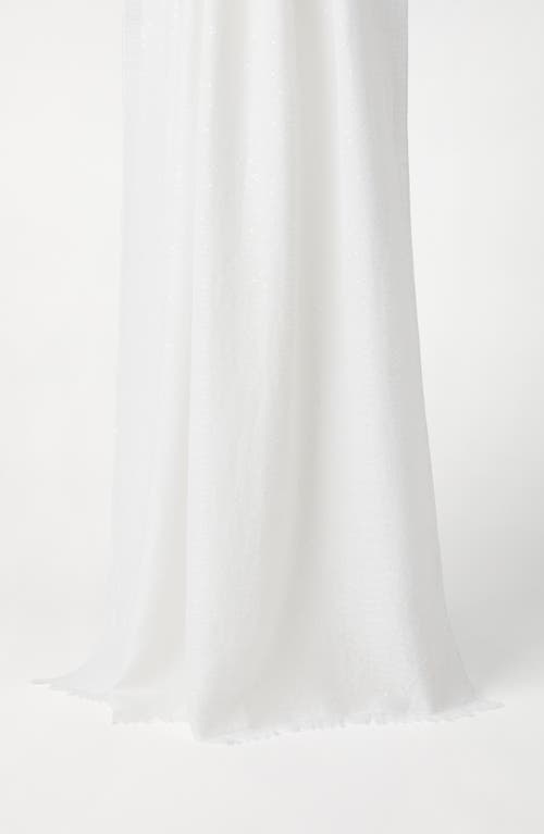 Brunello Cucinelli Cashmere And Silk Diamond Yarn Scarf In White