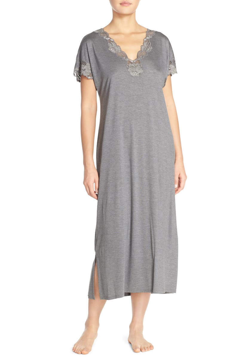 Natori 'Zen' Short Sleeve Nightgown, Alternate, color,