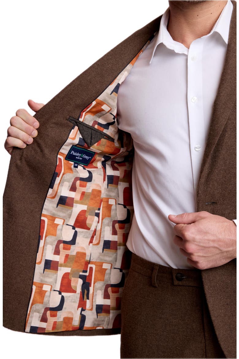 Dover Slim Notch Tweed Suit Jacket, Alternate, color, BROWN TWEED