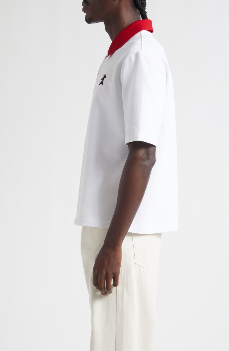 Marni Cotton Blend Piqué Polo, Alternate, color, 00W01 Lily White