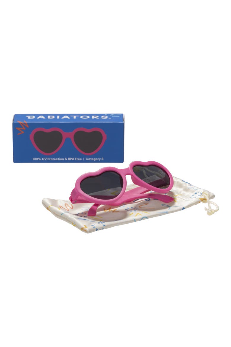 Kids' Paparazzi Pink Heart Sunglasses, Alternate, color, PAPARAZZI PINK