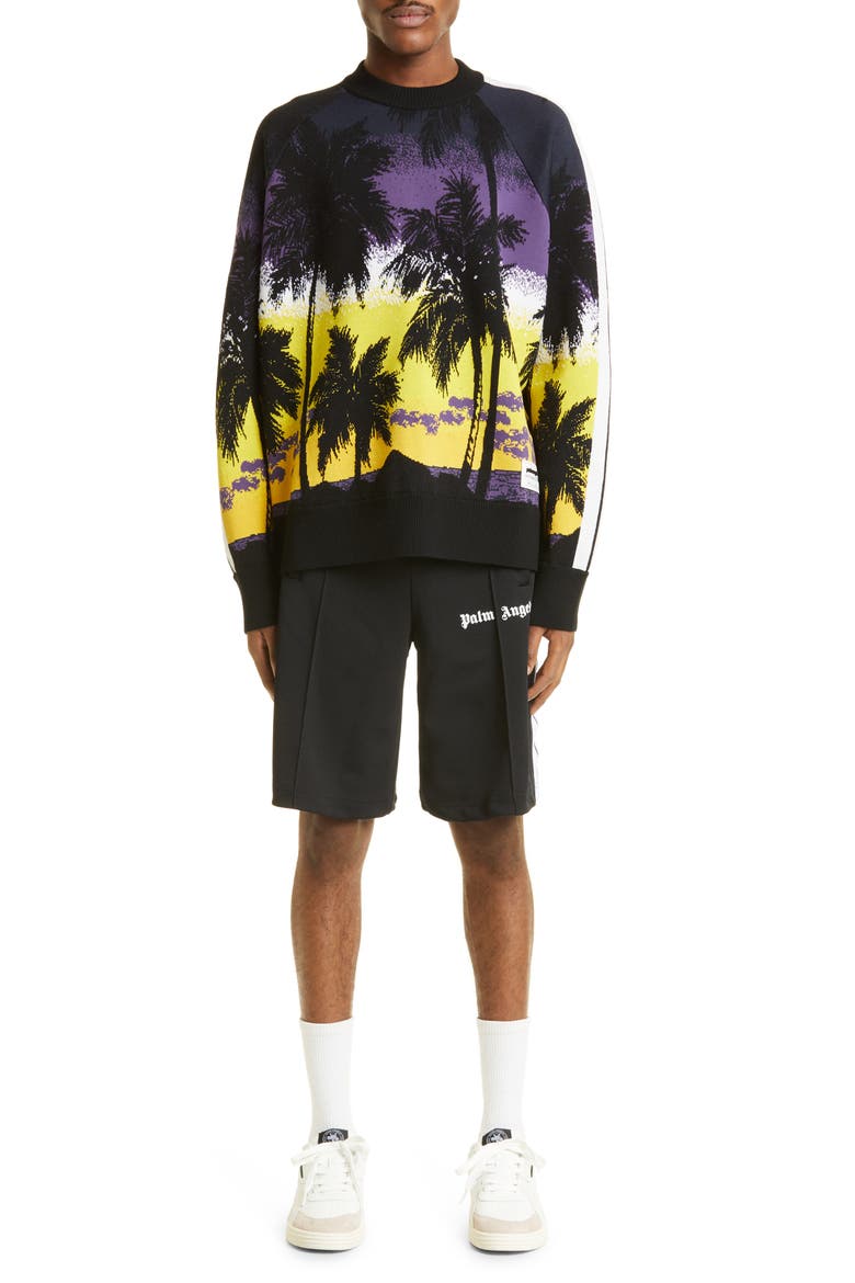 Classic Logo Track Shorts, Alternate, color, BLACK WHITE