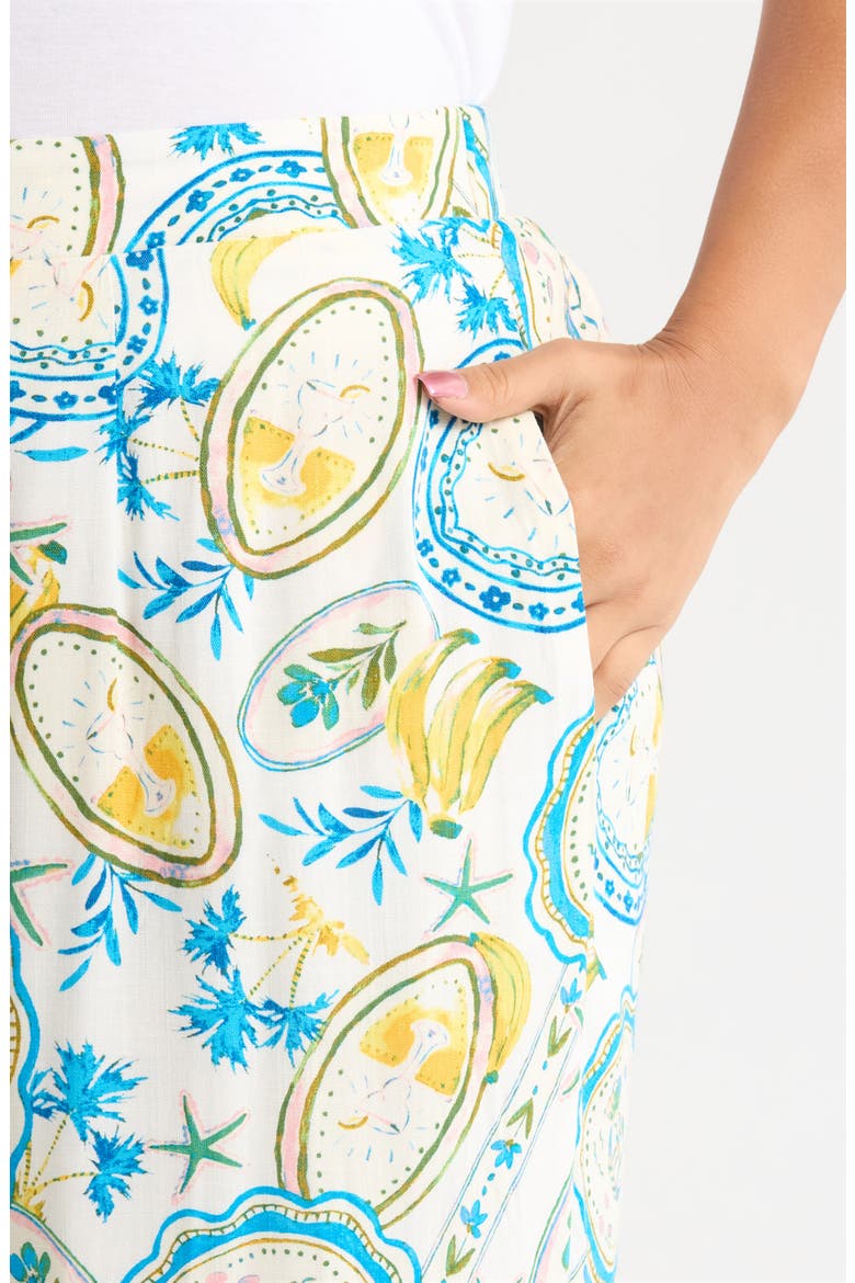 Harvest Island Elena Wide Leg Pants, Alternate, color, WHITE-BLUE-YELLOW