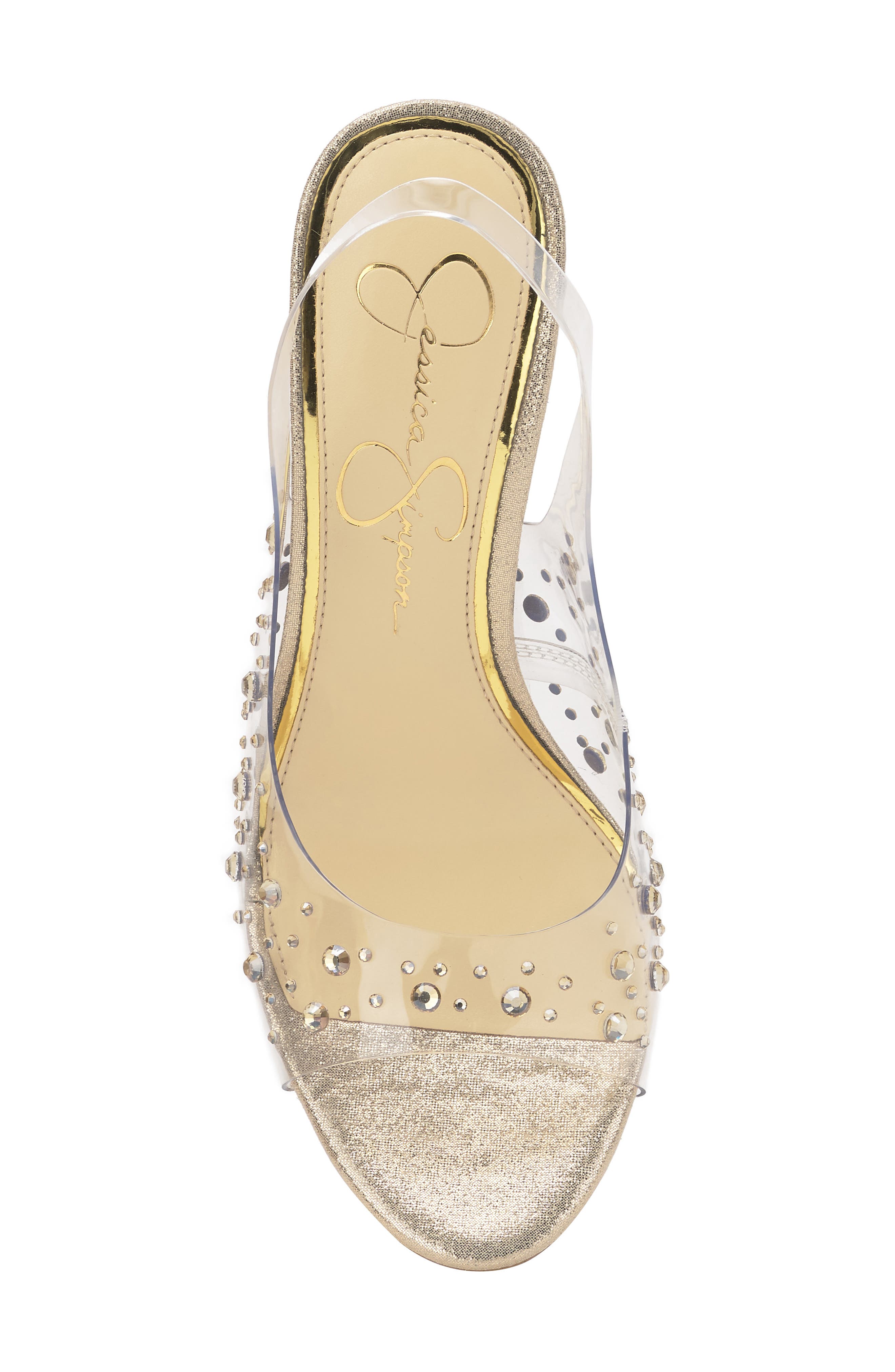 Jessica Simpson Jaisey Slingback Sandal, Alternate, color, Clear/ Gold