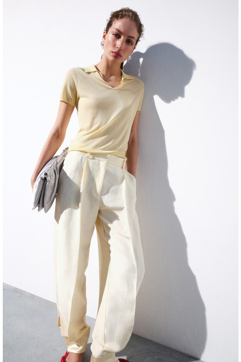 Fine Knit Polo, Alternate, color, PASTEL YELLOW