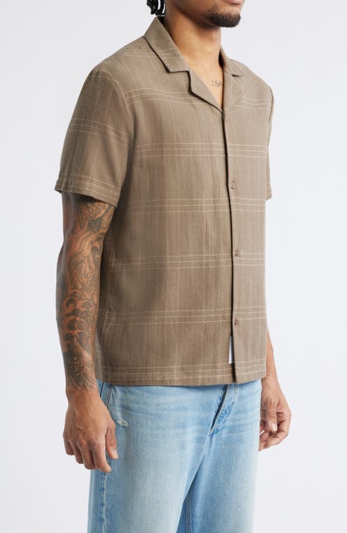 Native Youth Albie Brushed Check Camp Shirt In Brown