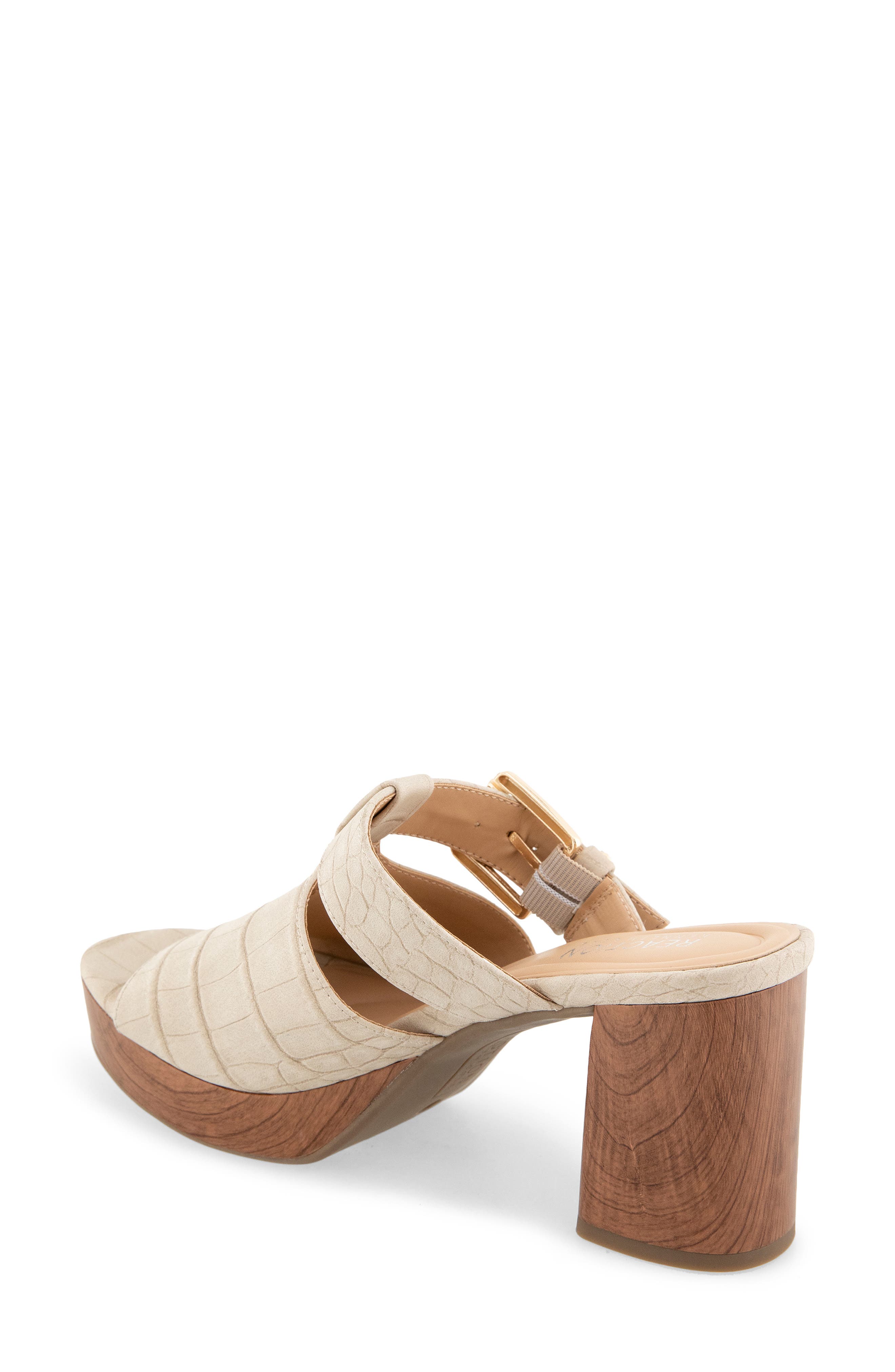 Rumson Platform Sandal, Alternate, color, WOOD ASH GATOR