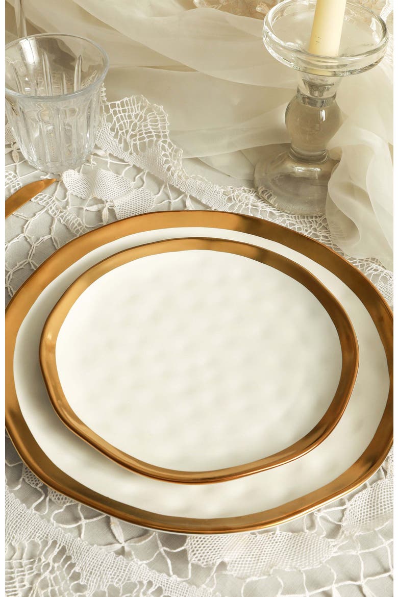 Florian Porcelain 16-Piece Dinnerware Set, Alternate, color, White