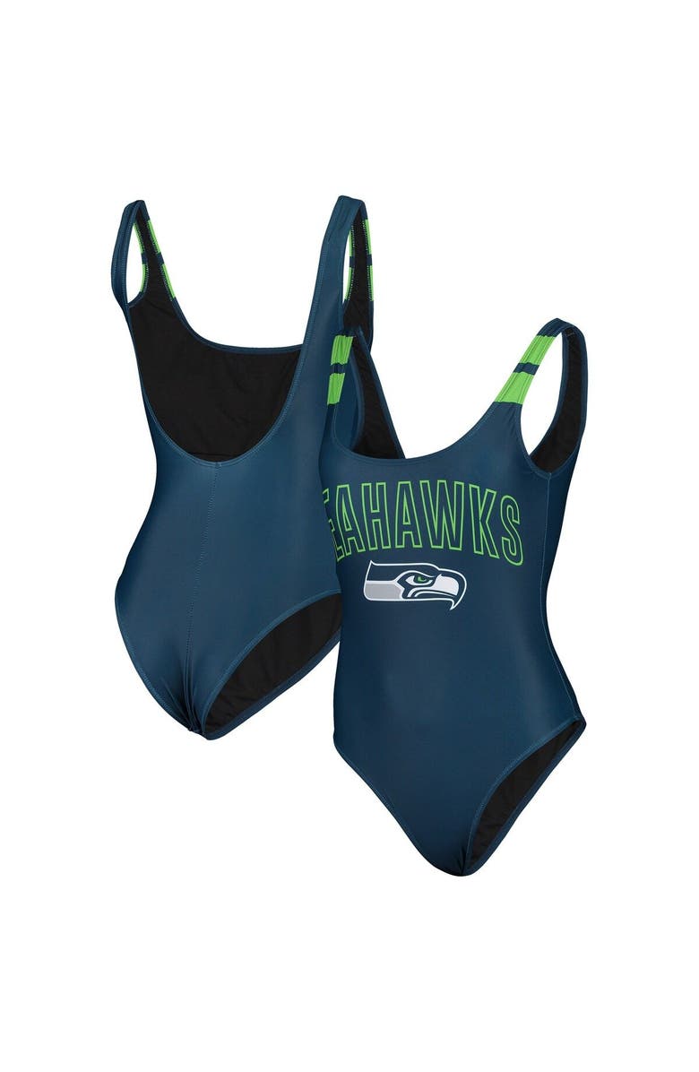 FOCO Women's FOCO College Navy Seattle Seahawks One-Piece Bathing Suit, Alternate, color, 
