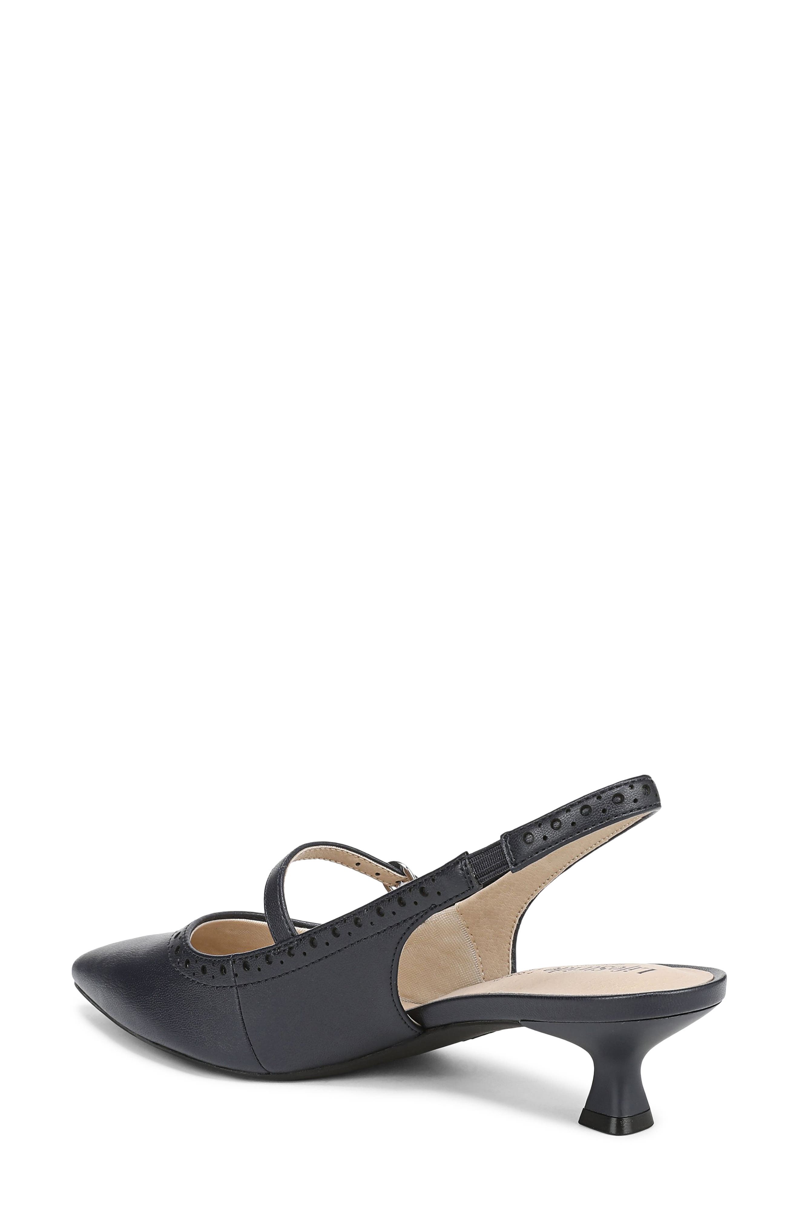 LifeStride Marilyn Slingback Pointed Toe Kitten Heel Pump, Alternate, color, Lux Navy